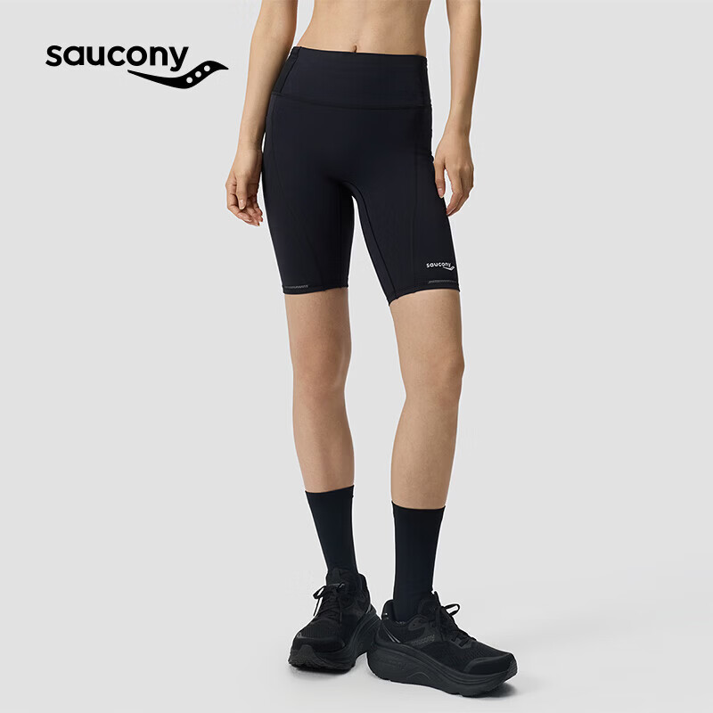 SAUCONY索康尼新品女子26春夏新品跑步训练塑性紧身运动裤 正黑色 M