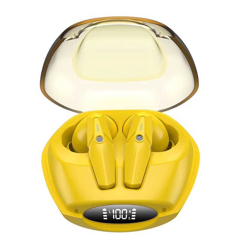 爱国者（aigo）TWS真无线蓝牙耳机 音乐游戏运动耳机 蓝牙5.3 适用苹果华为小米OPPO手机 TJ130 黄色