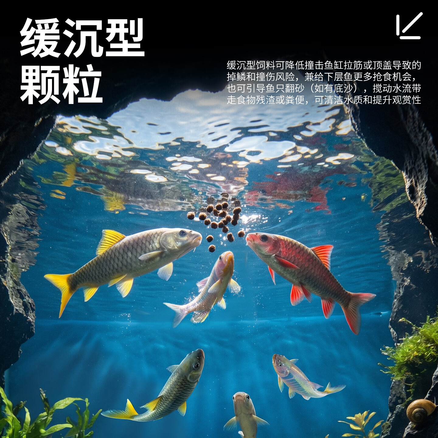 军鱼青竹鲤马口翘嘴斗鱼鳑鲏专用饲料高蛋白缓沉型鱼食虾青素鱼粮 40%蛋白-育成小颗粒(≈1.7mm)1kg*1袋