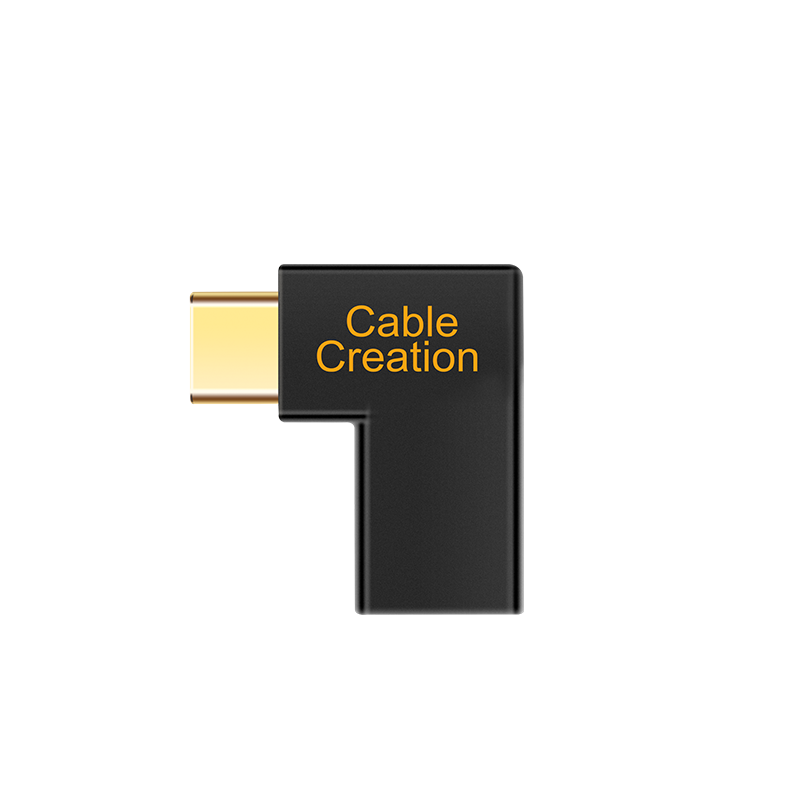 一绳CABLE CREATION CC0840 Type-c公对母转换头 弯头90度 usb-c直通头转换器type-c转接头延长线10G传输100008214606
