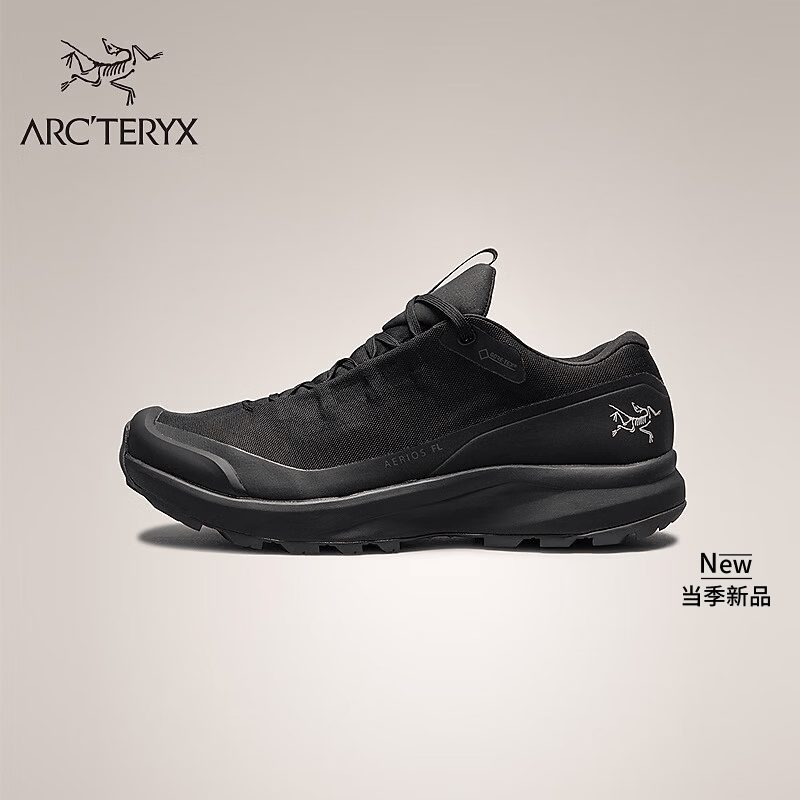 ARC'TERYX始祖鸟 AERIOS FL GTX 男子 徒步鞋 Black/Pilot/黑色/航空灰 42.5 UK 8.5