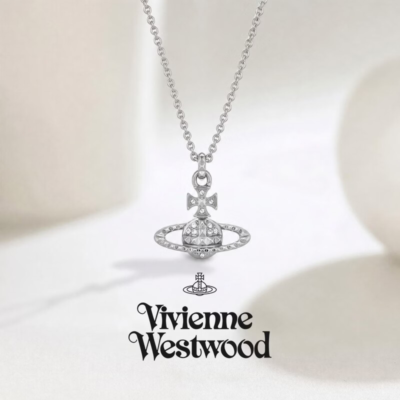 薇薇安·威斯特伍德（Vivienne Westwood）西太后 Mayfair 浮雕土星造型吊坠 项链 银色  七夕送女友 礼物