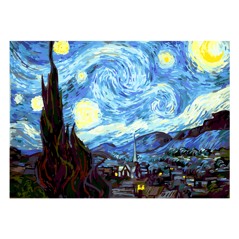 �����Ի� �����ͻ�diy�羰��������ǿձ�ŷ�����ڻ�����ŷʽ�һ�ɽˮ�� �������-�ǿ� 50*70cm �滭��װ 207Ԫ