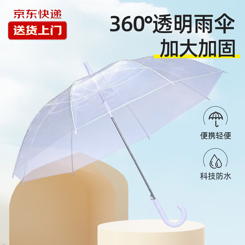 【甄选好物】 垂钓用品透明雨伞韩版雨伞ins雨伞长柄雨伞钓伞 透明【团购款】