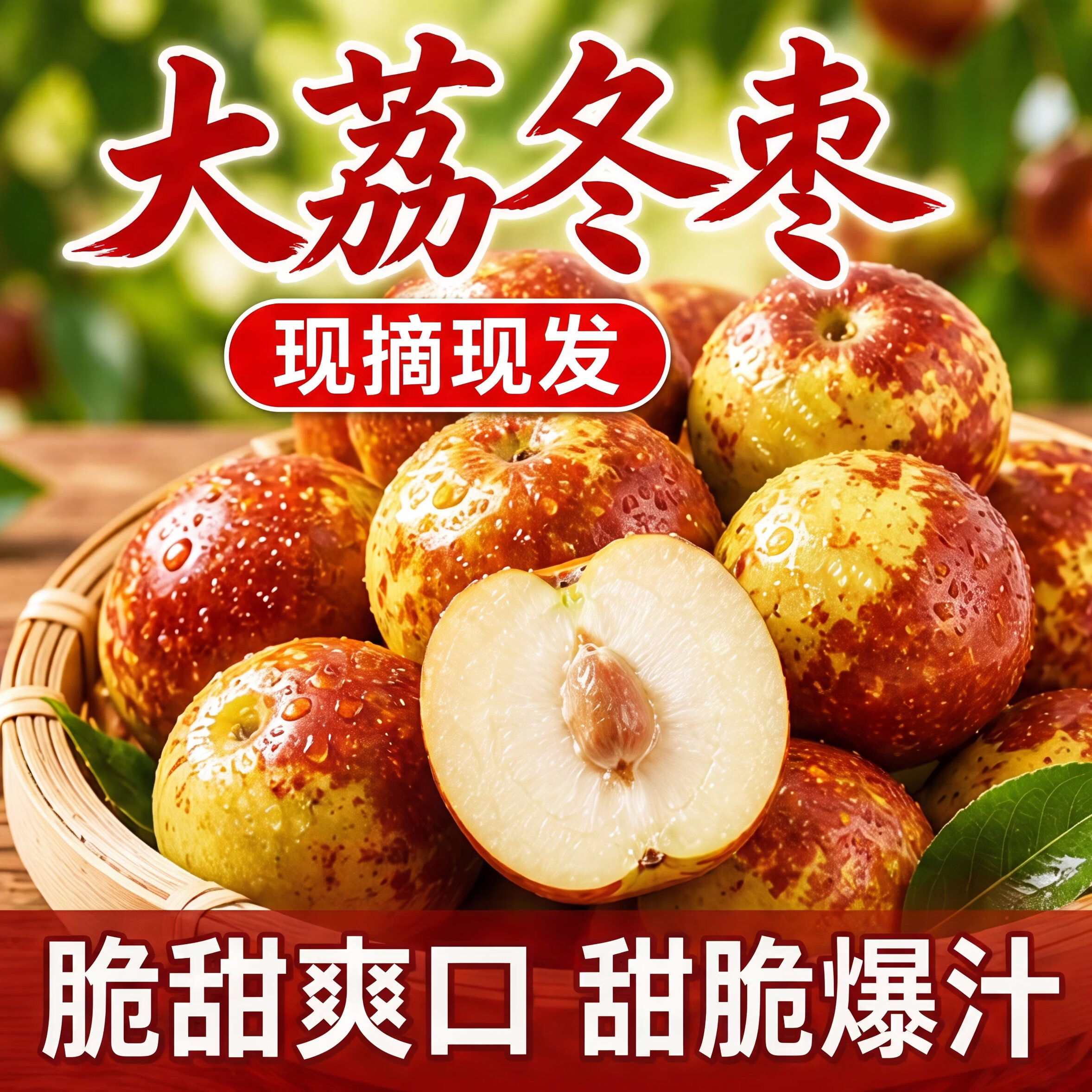 爱果趣陕西大荔冬枣脆甜新鲜现摘皮薄无渣 老人小孩都爱吃的“百果王” 5斤（中果8-10g）净重4.7