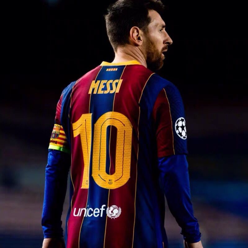 图扑2022新品西甲20-21赛季巴萨主场球衣10号梅西 上衣(球迷款) m