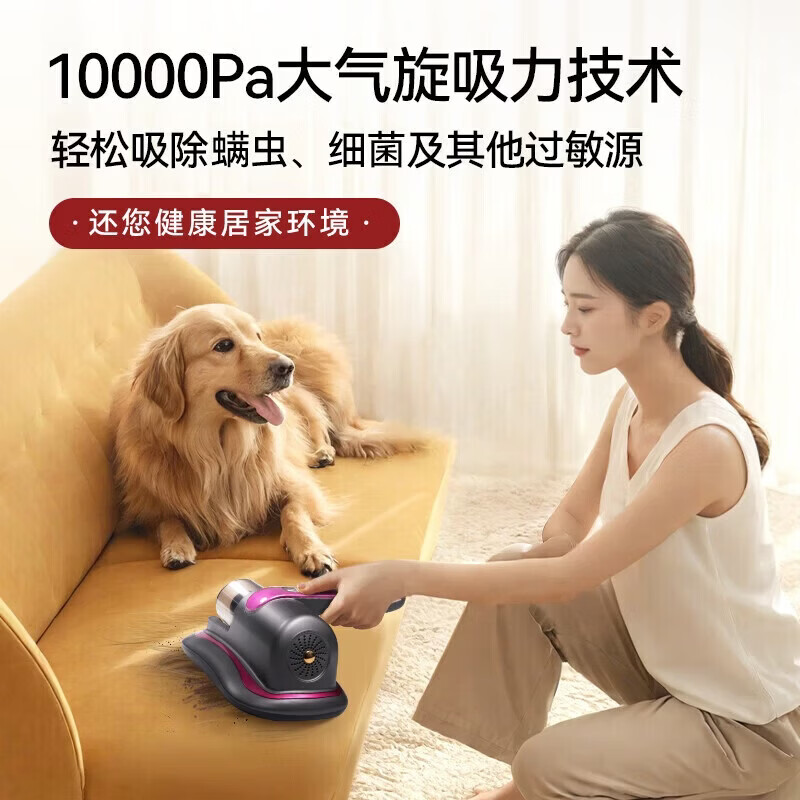 RASW【德国】除螨仪家用除螨杀菌床上用高温杀菌热烘除湿紫外线除螨双震拍打无线吸尘器三合一静音大吸 香槟金【8000pa大吸力 强劲除螨吸尘】 紫光除螨 高速拍打 双倍吸力