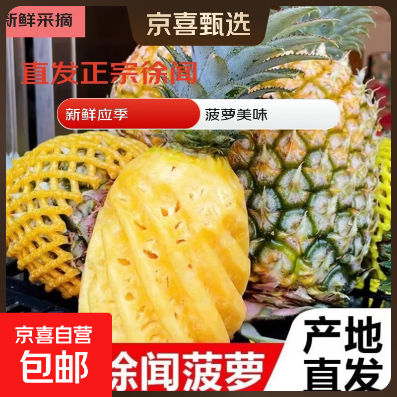 京喜加广东徐闻香水菠萝新鲜水果树上熟产地直发 1个装 单果650g起