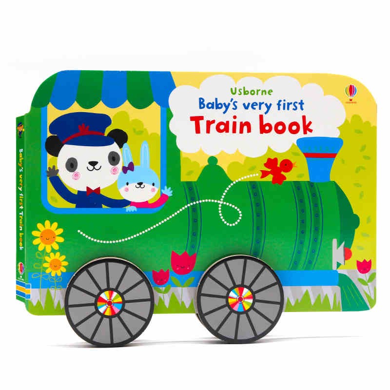 英文原版绘本 Baby’s Very First Train Book 小火车造型书 纸板书