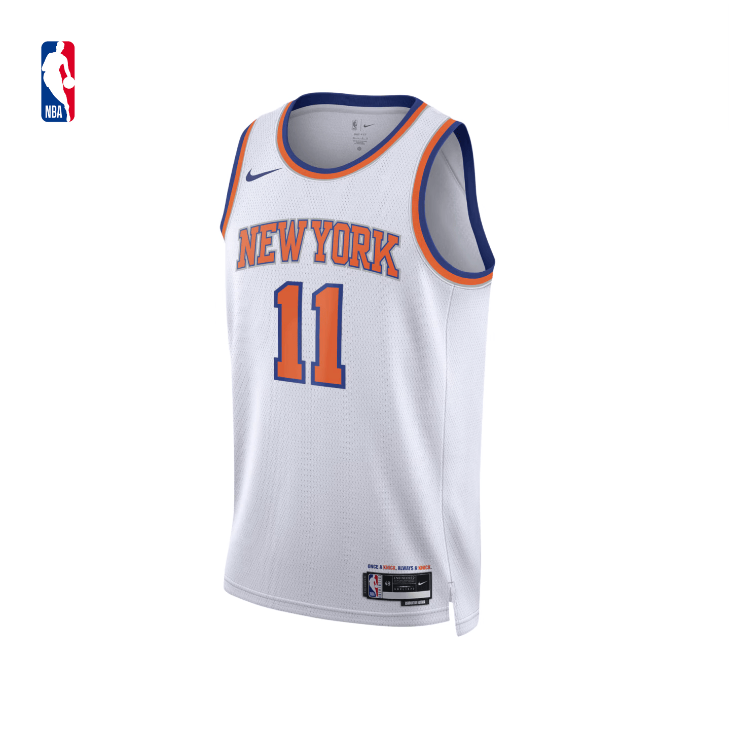 NBA官方Nike耐克纽约尼克斯杰伦布伦森复古速干篮球服球衣男女 白色(杰伦布伦森) L