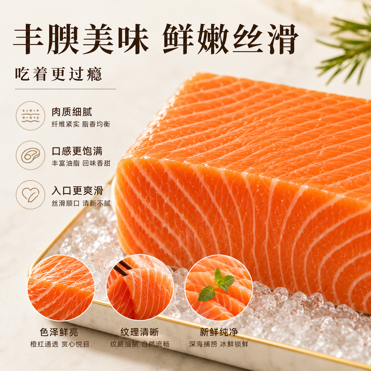 拾鲜欢法罗皇冠三文鱼中段 冰鲜可生食刺身 精选整块500g 进口顺丰直发 【整块中段】三文鱼不切 500g 家庭/聚餐/刺身拼盘