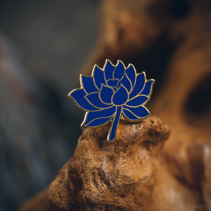 唯美 配饰徽章胸章胸针铜章定制许巍蓝莲花 荷花三种色 蓝色