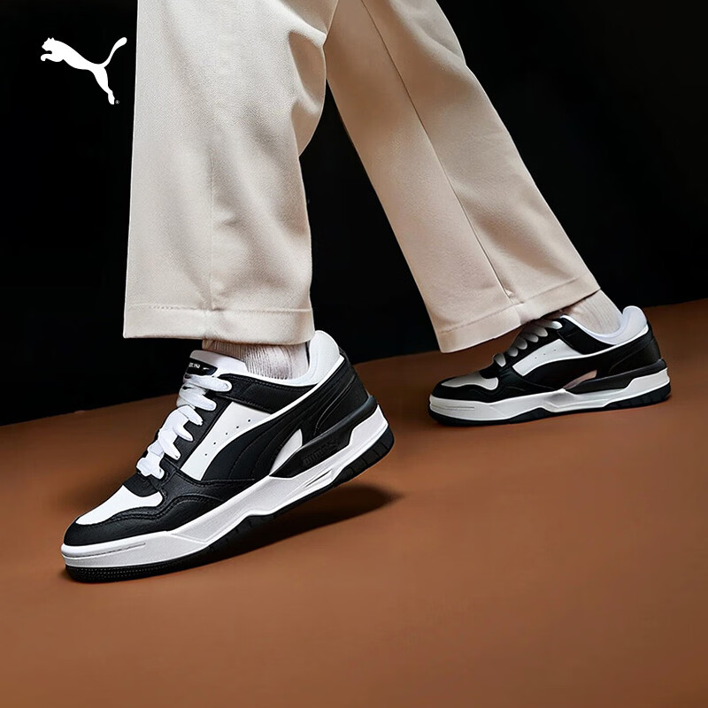 彪马（PUMA）黑色厚底增高鞋休闲板鞋男女夏运动鞋REBOUND 400197 白-黑色-03 41