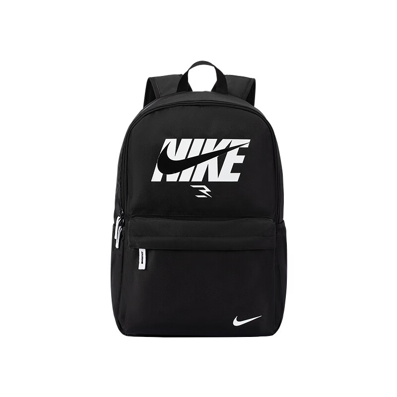 NIKE  耐克双肩包书包大学生电脑包大容量多口袋户外出行收纳包 黑色/纯白色 8/20【30*15*45cm 约20.3L】