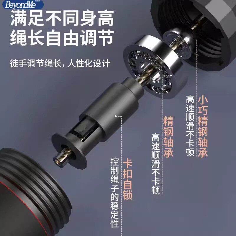 SILANGDUN钢丝跳绳成人减肥专用竞速跳绳暴瘦成年人用中考考试专用钢丝绳 蓝黑【2.8m/双轴承】