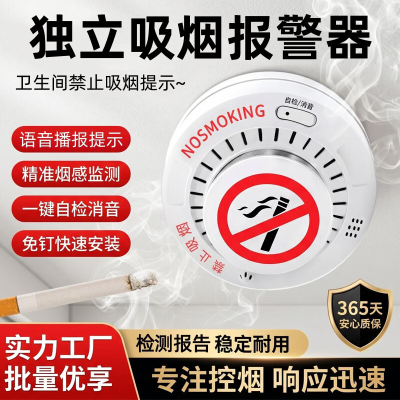 立可安智能控烟卫士禁止吸烟报警器烟雾抽烟检测仪卫生间厕所禁烟报警器 【独立款】YK900-吸烟报警器
