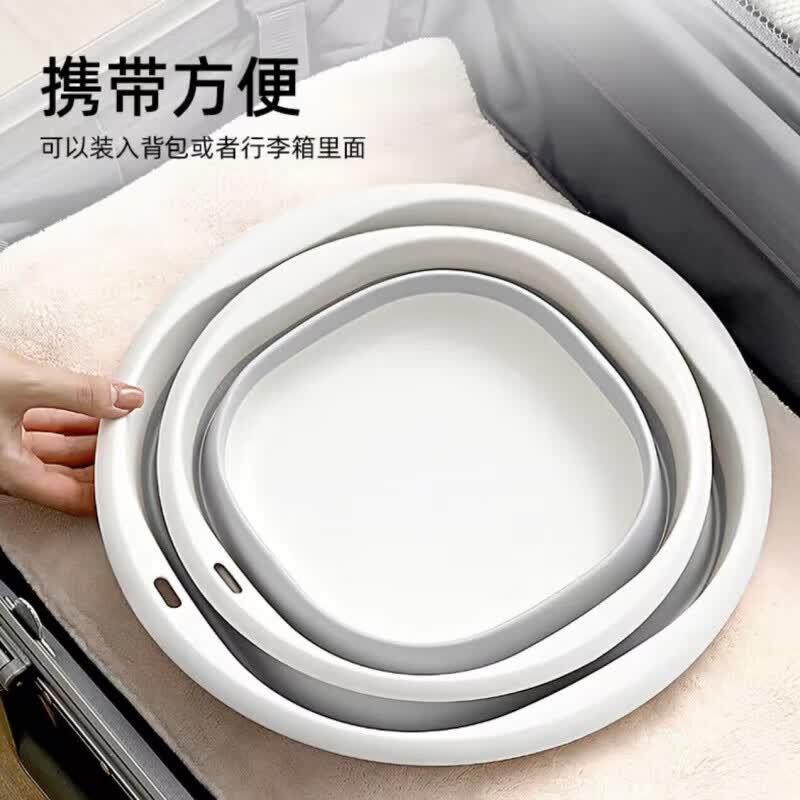 【工厂发货】便携式过膝深桶家用旅行洗脚桶泡脚桶客折叠过小腿泡脚足浴 非带电【中号24.5*23*9cm】可折叠足浴盆