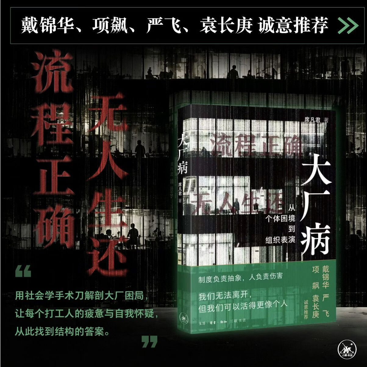大厂病正版书籍从个体困境到组织表演 席凡君用社会学手术刀解剖大厂困局 让打工人不再自我怀疑 理解职场困境的结构性语言 互联网公司职场工作生活 看清逻辑清醒认知 企业人类学书籍推荐 大厂病 : 从个体困