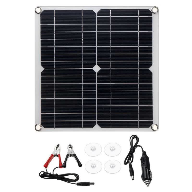 缆冠达户外单晶20W太阳能板 双USB18V/5V带控制器光伏电池系统 Sol 太阳能板套装