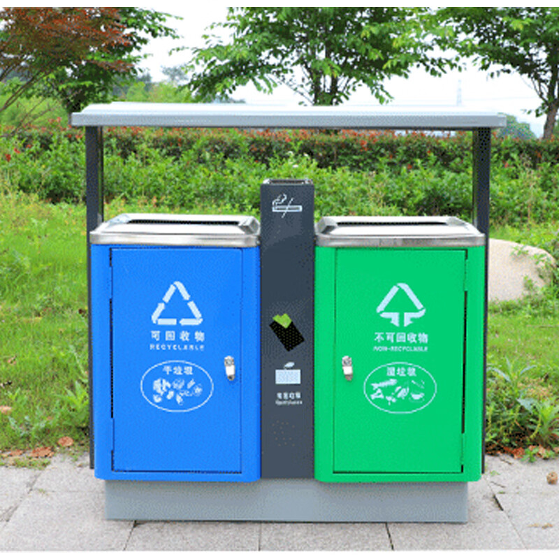 松叶森林 大容量分类垃圾桶镀锌板桶 85*38*95