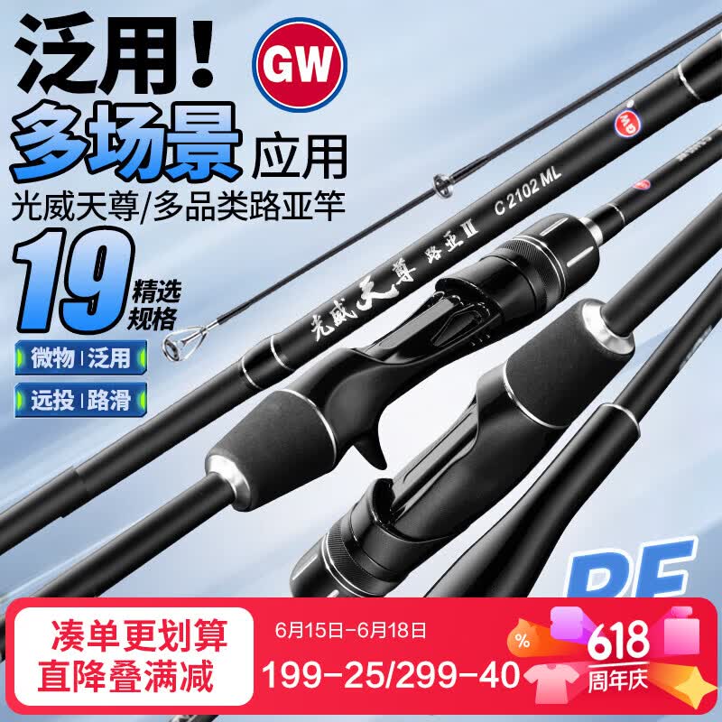 光威（GW）2.7米MH调远投天尊路亚竿直柄路亚竿泛用鲈鱼鳜鱼路亚杆鱼竿渔具