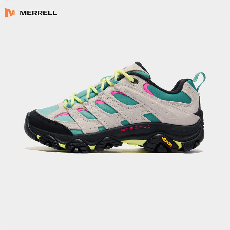 迈乐（Merrell）【45周年限定】运动户外MOAB 3 VISTA徒步鞋耐磨防滑透气登山鞋 J00005592白/霓虹绿 女款 39