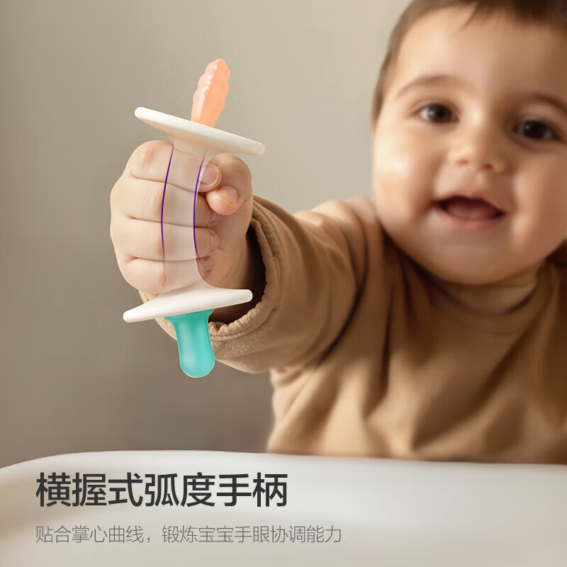 新安怡（AVENT）牙胶全液态硅胶6个月+双感双咬头安抚口欲期防吃手防干呕 【全液态硅胶】双感动萌安抚 冰柠蓝