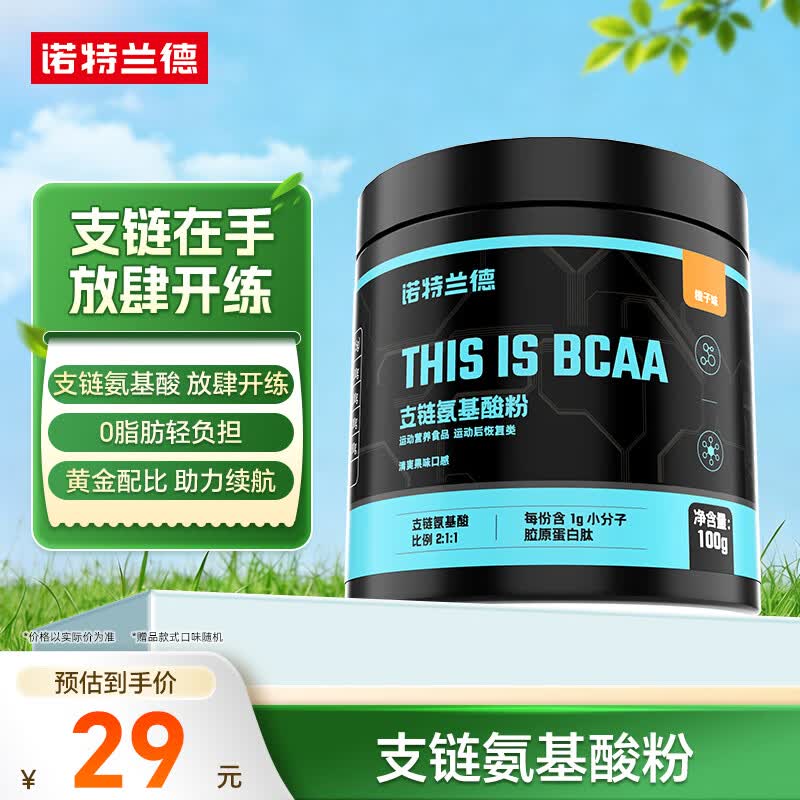 诺特兰德bcaa支链氨基酸运动健身补剂官方旗舰店 【橙子味】(约13天用量) 100g*1罐