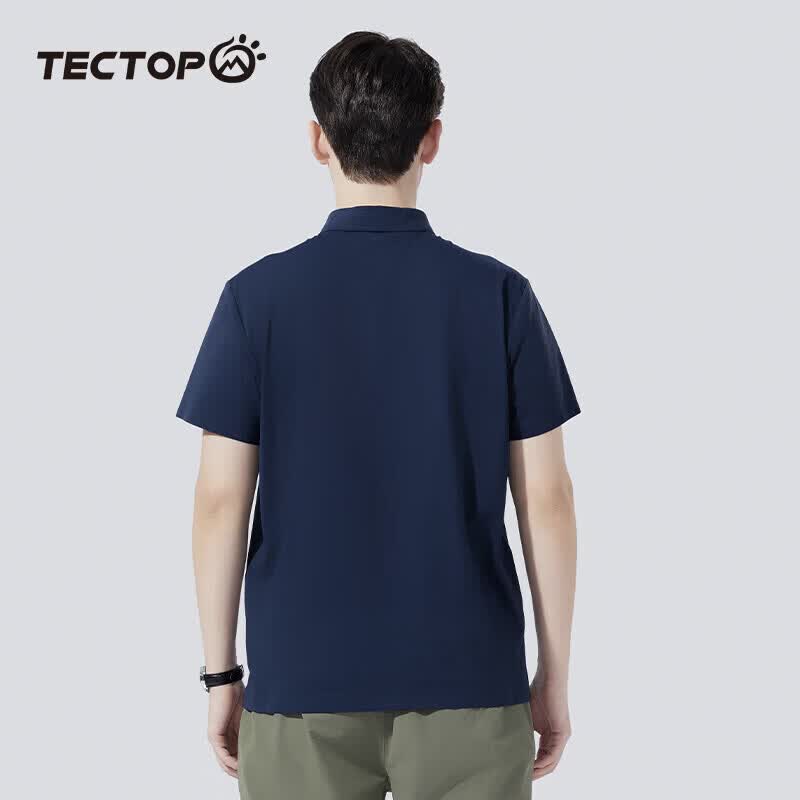 探拓(TECTOP)户外速干短袖POLO衫男春夏透气弹力运动吸汗打底衫商务休闲T恤男 碧城色【polo衫T恤 S