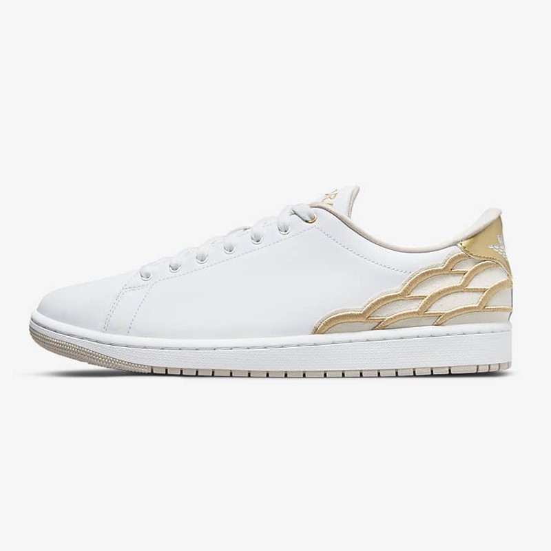nike air jordan 1 男士后跟wings休闲运动鞋aj1 dq8577-100金色翅膀