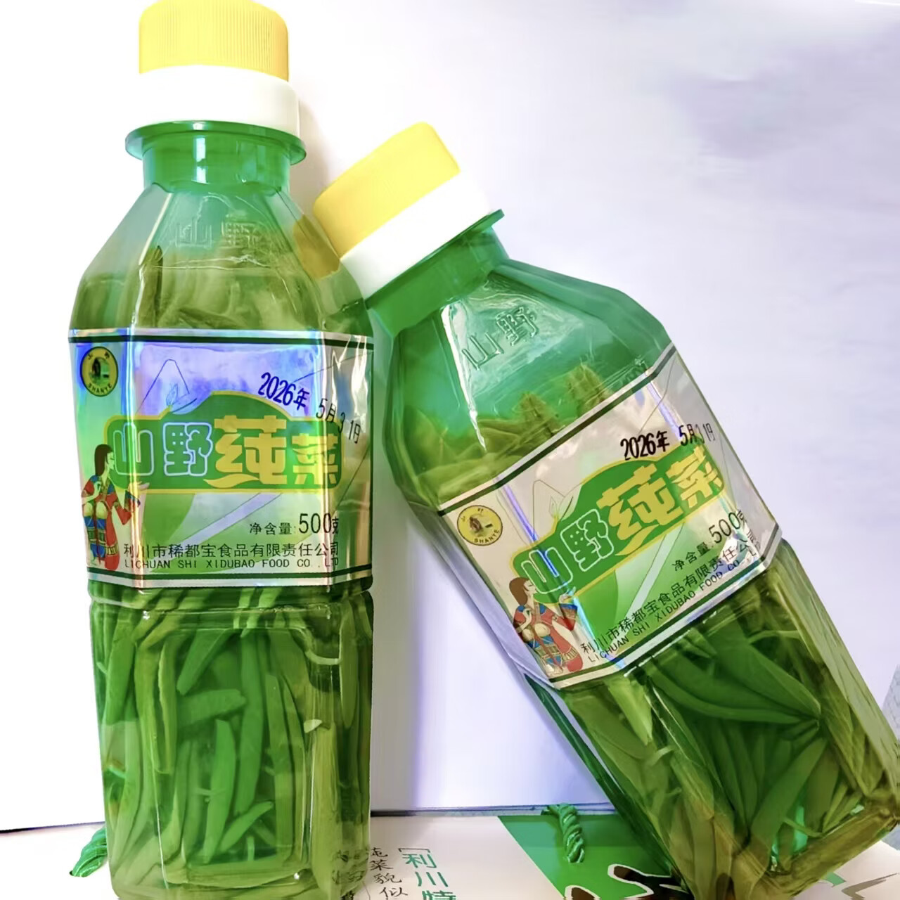 山野莼菜利川特产佛宝山莼菜健康食品混合级年货节 500g4瓶/礼盒装