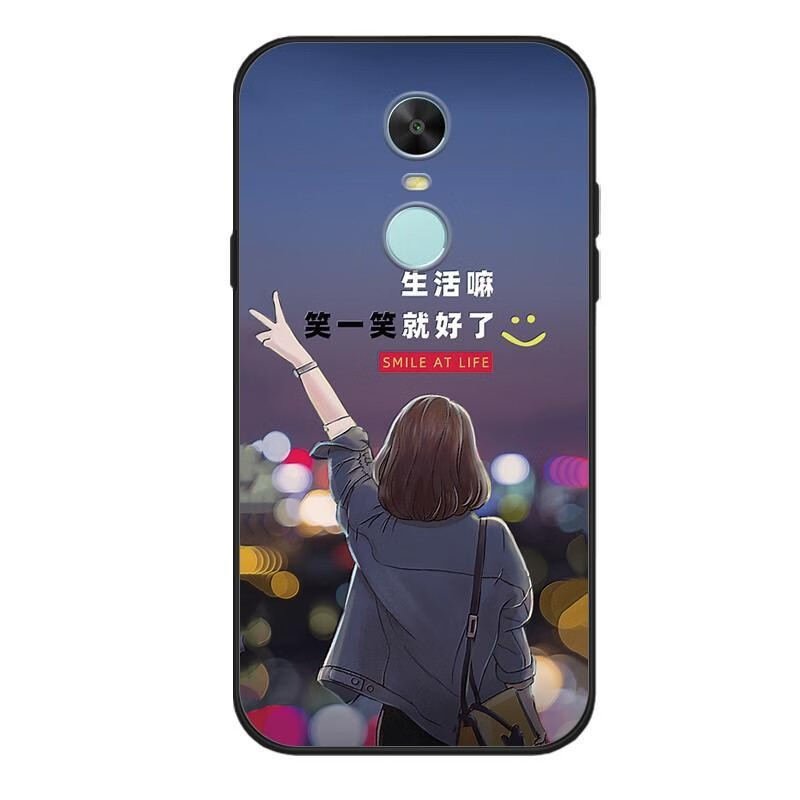 良友情小米6x/5x红米5plus/note5/note4x/note5a高配标准版note3手机壳 微笑女孩 请选择型号拍下