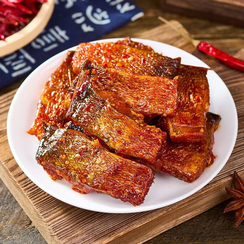 鑫香龙湖南特产香辣鱼排休闲追剧必备下酒零食解馋办公室开袋即食 爆辣鱼排(辣度很高能吃辣再拍) 800g(约40-42包)