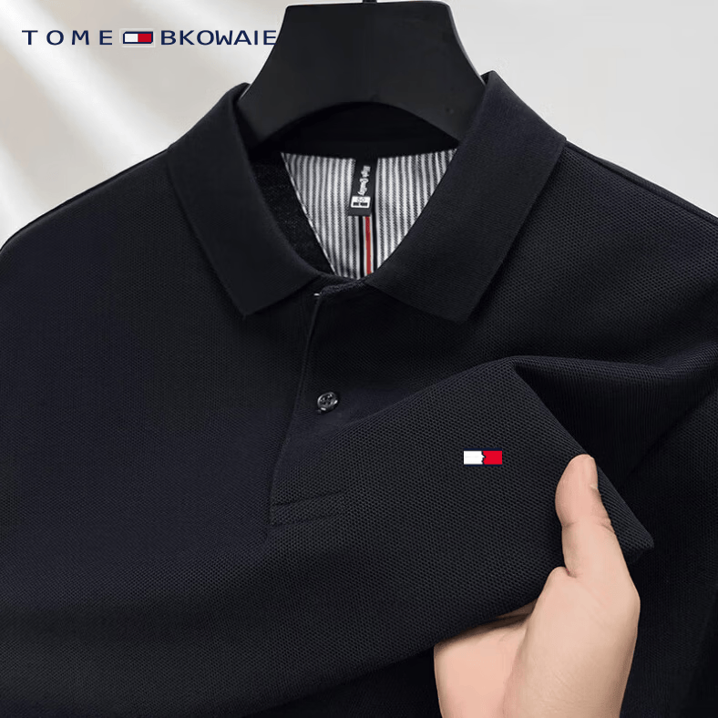 TOME BKOWAIE美国汤米tomy高端短袖polo衫男士t恤夏季26新款纯棉T恤父亲节上衣 轻奢高端蓝色 4XL 190码