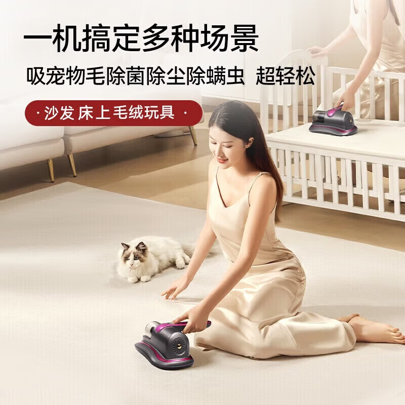 RASW【德国】除螨仪家用除螨杀菌床上用高温杀菌热烘除湿紫外线除螨双震拍打无线吸尘器三合一静音大吸 香槟金【8000pa大吸力 强劲除螨吸尘】 紫光除螨 高速拍打 双倍吸力