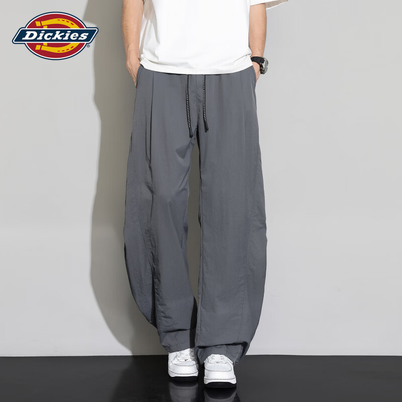 Dickies美式复古户外冰丝速干弯刀休闲裤男士2026秋季新款百搭长裤子男装 浅灰色【官方正品】 M 【建议120-140斤】