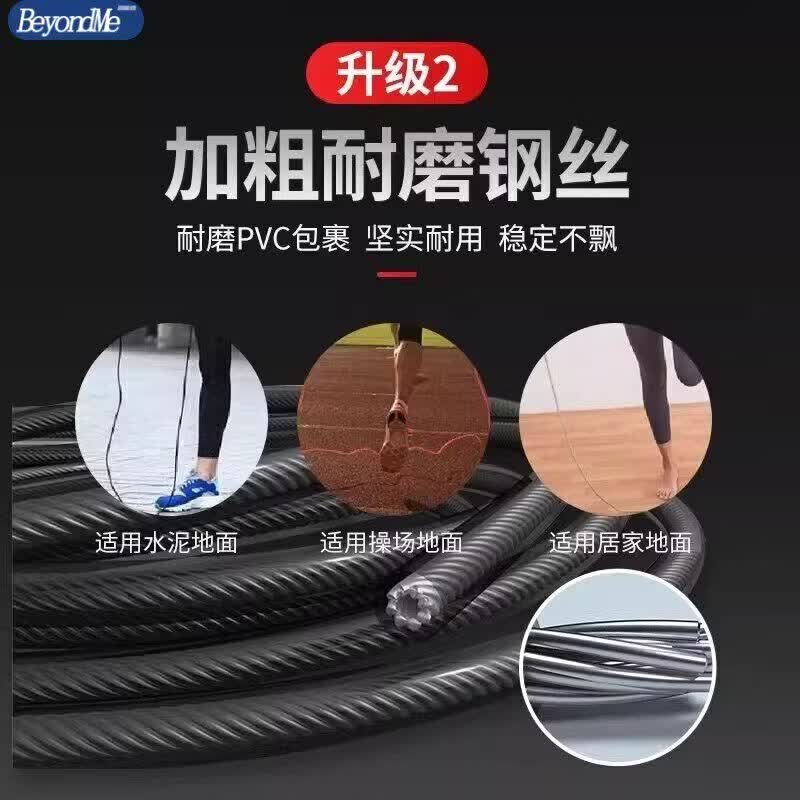 SILANGDUN钢丝跳绳成人减肥专用竞速跳绳暴瘦成年人用中考考试专用钢丝绳 蓝黑【2.8m/双轴承】