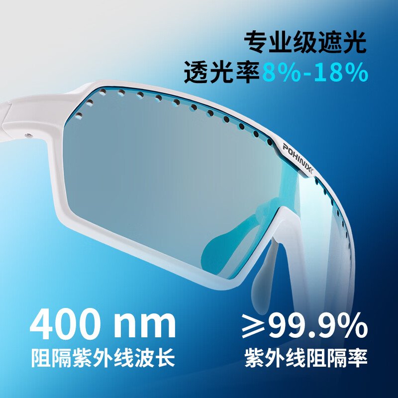 博铌斯(POHINIX)自行车骑行眼镜马拉松越野跑跑步眼镜运动眼镜防风户外太阳镜男女 PX024-09琥珀霜白/金色多层镀膜