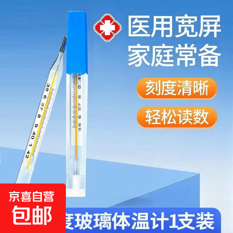 水银体温计家用精准医用老式玻璃测体温计大刻度儿童成人腋下通用 大刻度体温计镓基合金【1支】