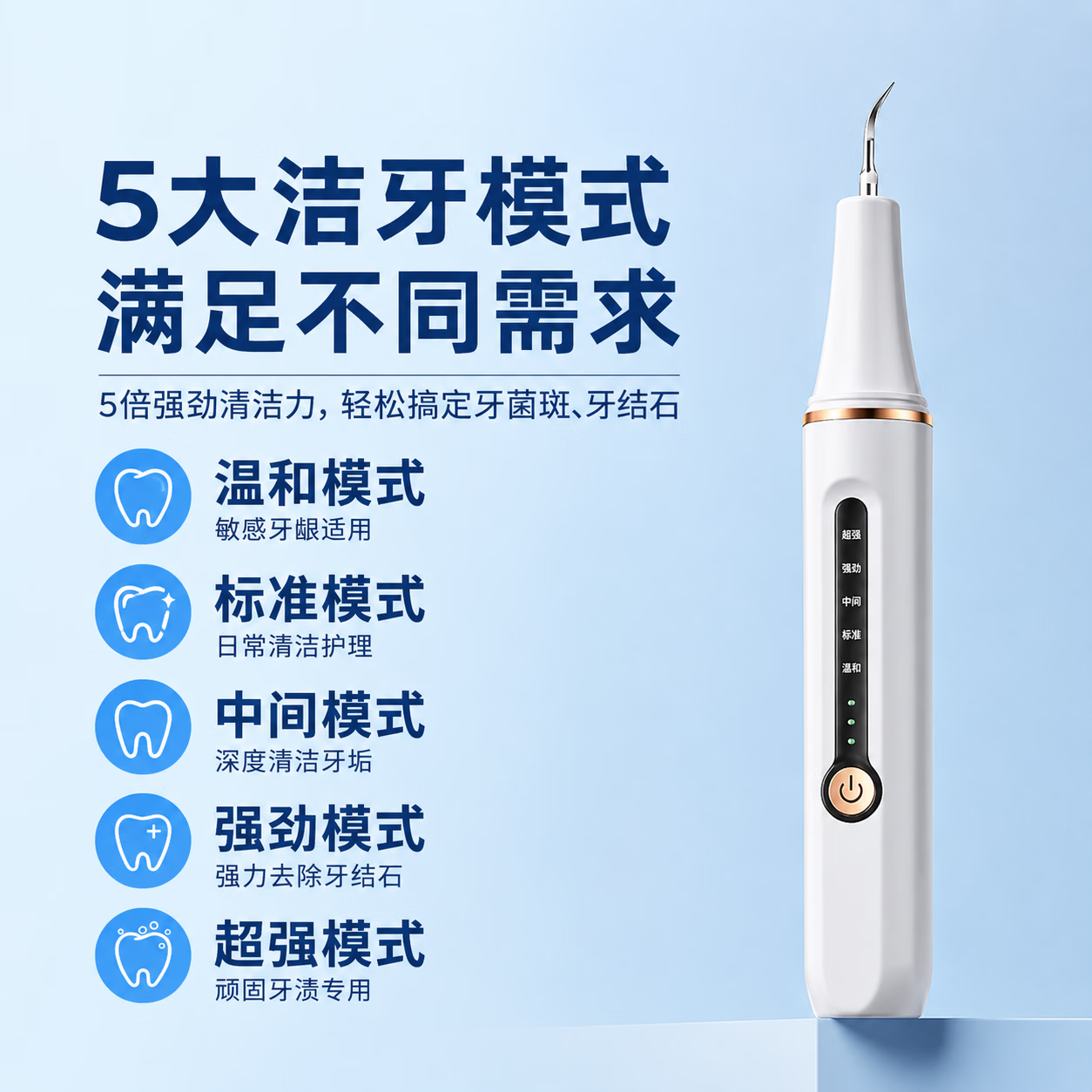 DIKTT德国洁牙器洗牙2026新款成人洗牙器家用烟渍茶渍清洁牙齿牙垢去除洁牙仪 【宝石蓝】10000W丨保护牙齿牙龈 新手易操作 让牙齿重焕亮白