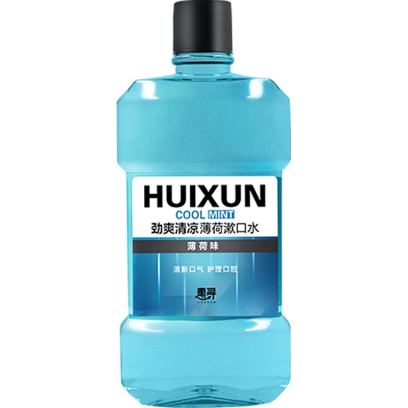 惠寻 京东自有品牌 冰蓝劲爽清凉薄荷漱口水500ML 清新口气异味 深层清洁 温和0酒精 男女通用