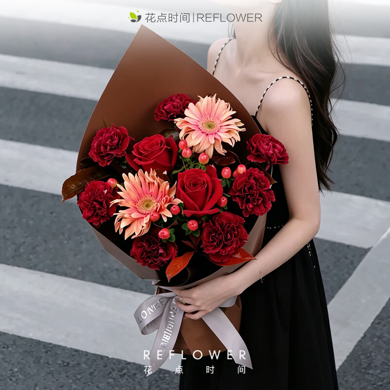 花点时间（Reflower）七夕限定鲜花情人花礼物告白520送女友玫瑰送老婆花束 基础版【浓情处方】京东专款 【预售】8.18-8.19 收花