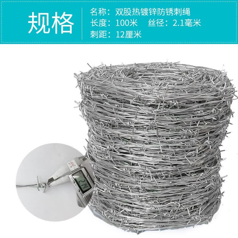 公吉中鼎 铁丝网刺绳防护网防爬带刺防盗网钢丝网围 护栏 【双股】热镀锌刺绳100米2.1mm怎么样,好用不?