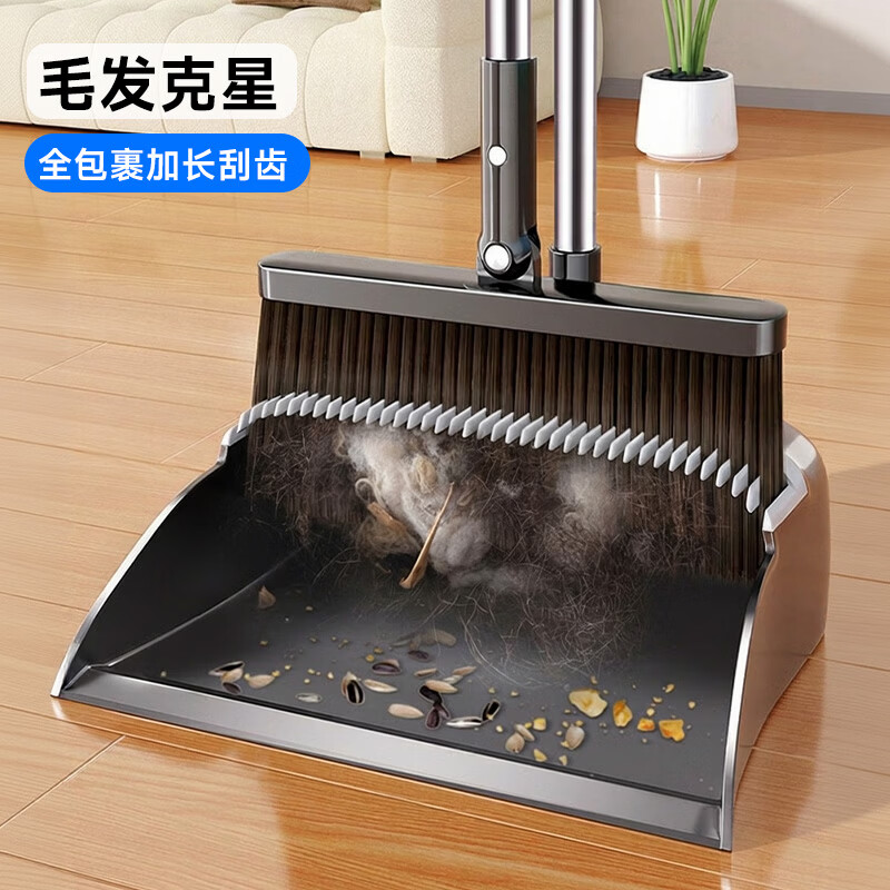 佳帮手99cm加长扫把簸箕套装家用扫地扫帚两件套软毛旋转笤帚梳齿型 【经典款】25cm扫头+99cm长杆