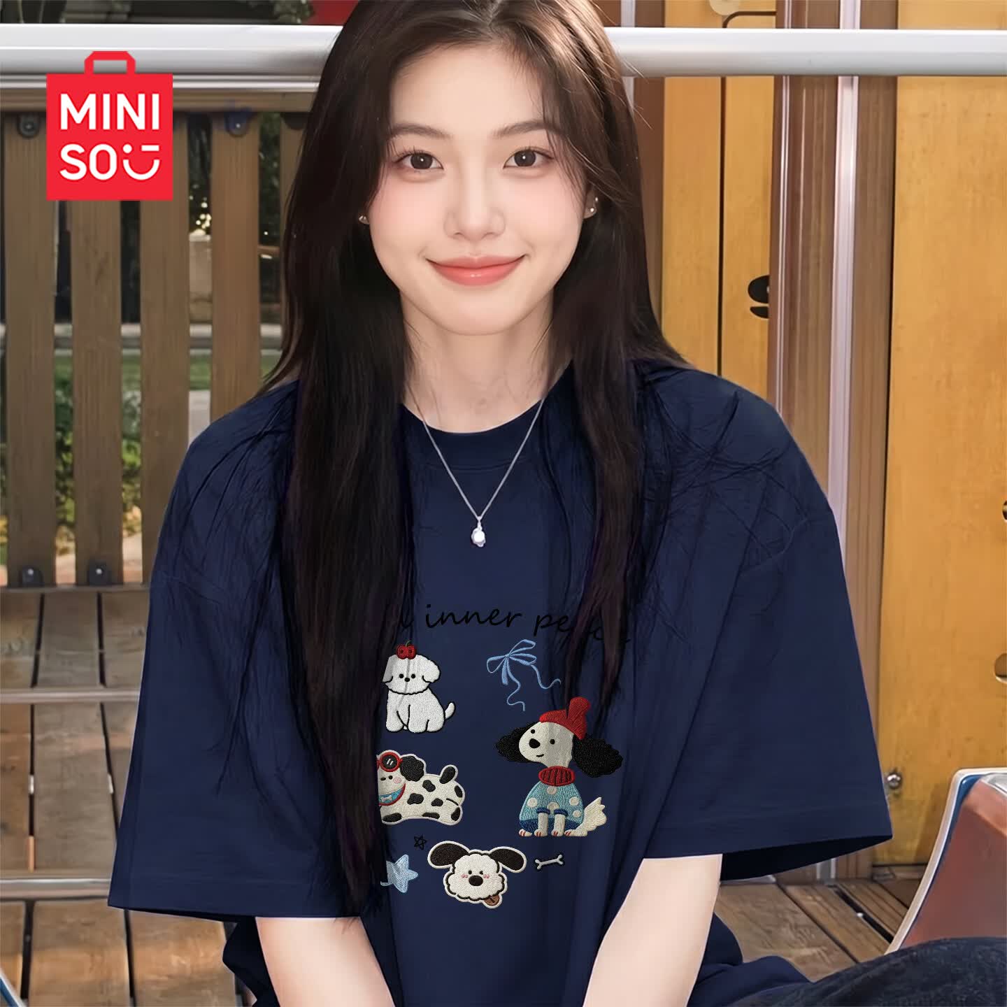 名创优品（MINISO）短袖t恤女2026新款夏季女装纯棉半袖体恤衫高中学生宽松显瘦上衣