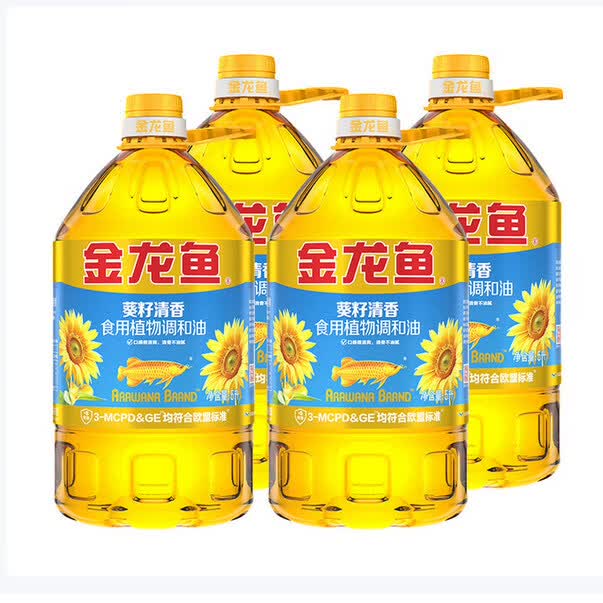 金龙鱼葵花籽食用油20L  食用油 清香型食用植物调和油5L*4桶 整箱装 5L*4桶 共20L