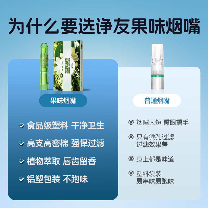 诤友(JOYO)果味过滤烟嘴一次性多重过滤粗中细三用混合口味抛弃型咬嘴烟具 【10小盒】 60支