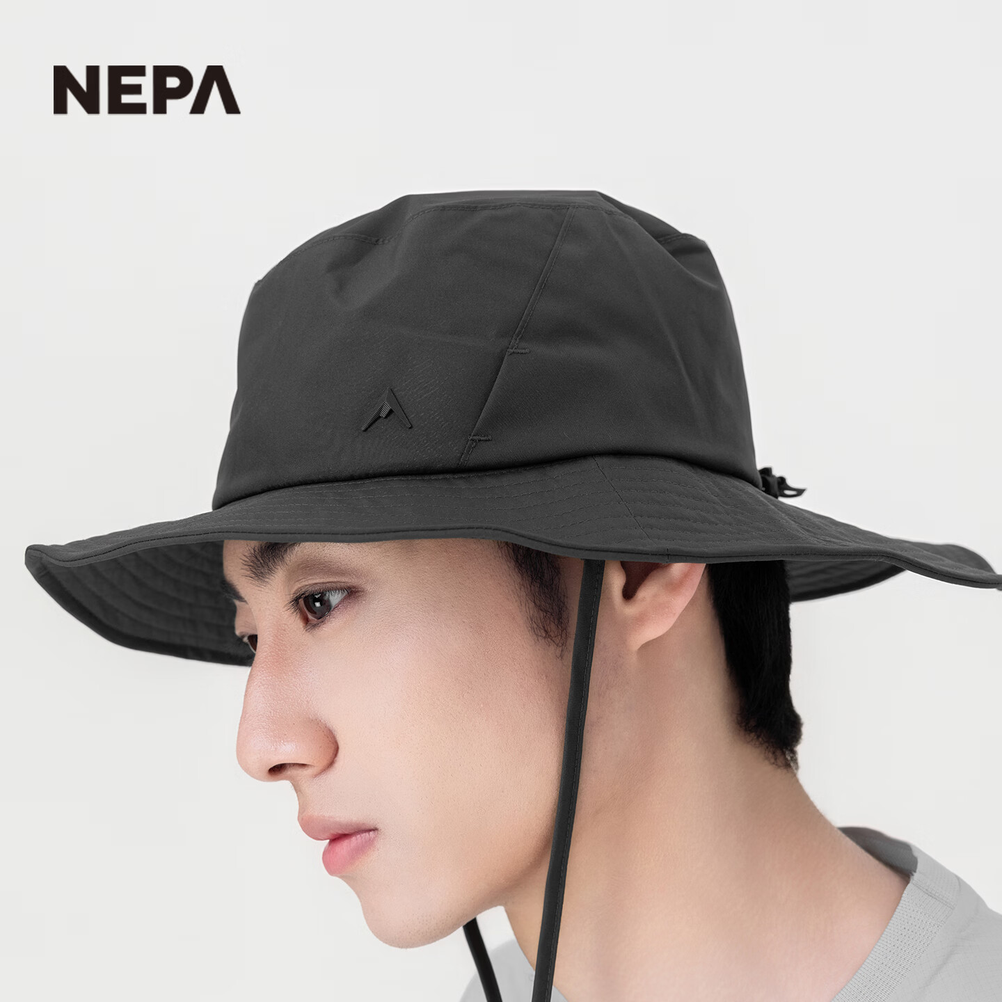 NEPA耐葩2026春夏新品男女同款渔夫帽户外遮阳简洁登山帽7MC7401 黑钢色L52 060
