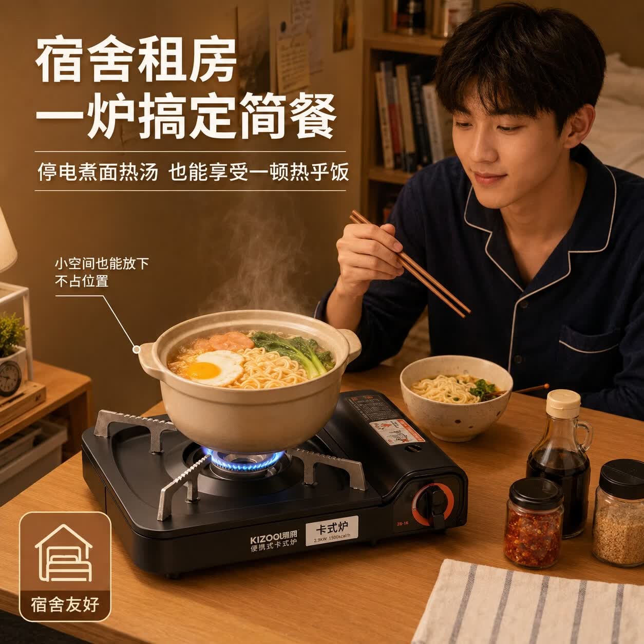 劲舟卡式炉家用户外炉具便携式燃气灶商用火锅炉猛火炉卡磁炉煮茶炉 蓝色加防风圈收纳箱+3.5KW超大火力防爆防风耐用