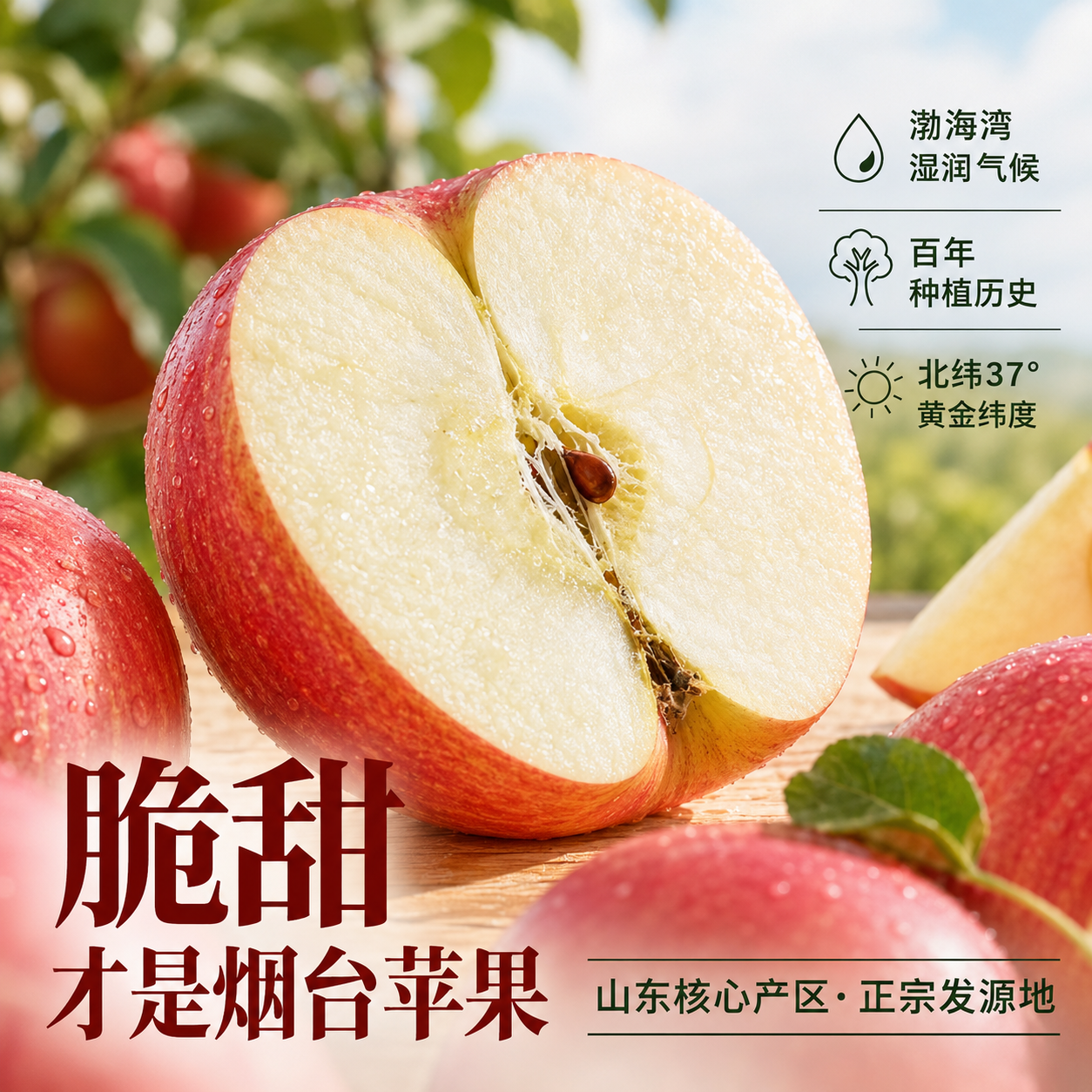 东鲜丰烟台苹果栖霞红富士新鲜水果生鲜山东特产脆甜整箱平果礼盒礼品 红富士 75-80 4.5斤装